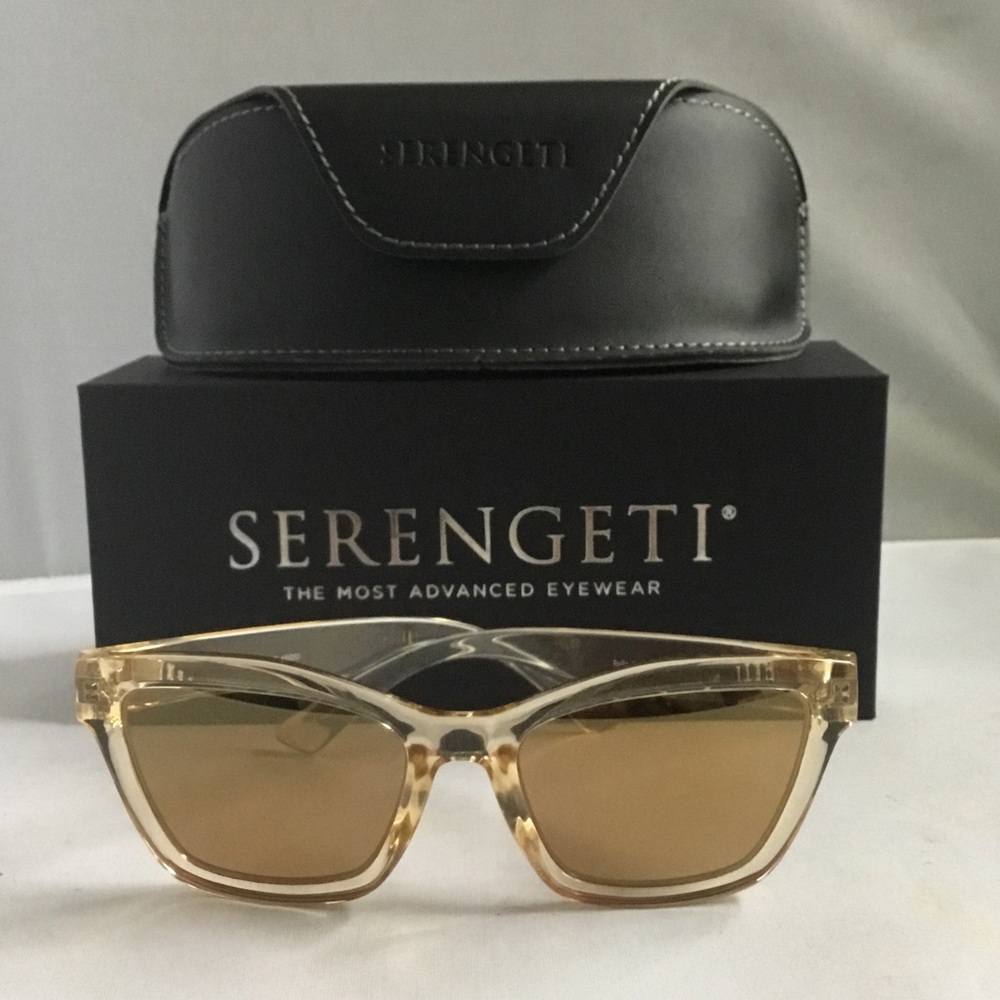 Serengeti Rolla  Women's Amber Crystal Frame Sunglasses Polarized.